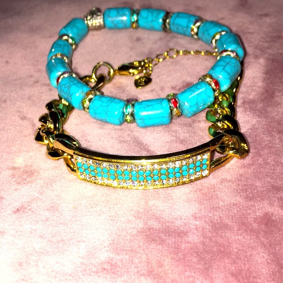 Gold and Turquoise Costume Jewelry Set - Picture 4 of 4